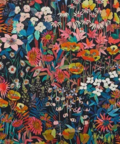 Liberty Fabrics Classic Silks|Silk Satin^Faria Flowers Small Silk Satin
