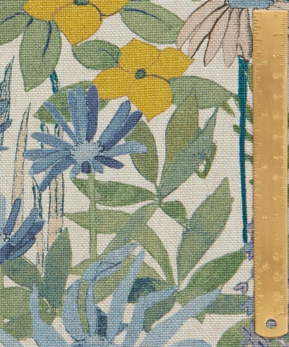 Liberty Interiors Furnishing Fabrics|Furnishing Fabrics^Faria Flowers Wycombe Linen in Lapis