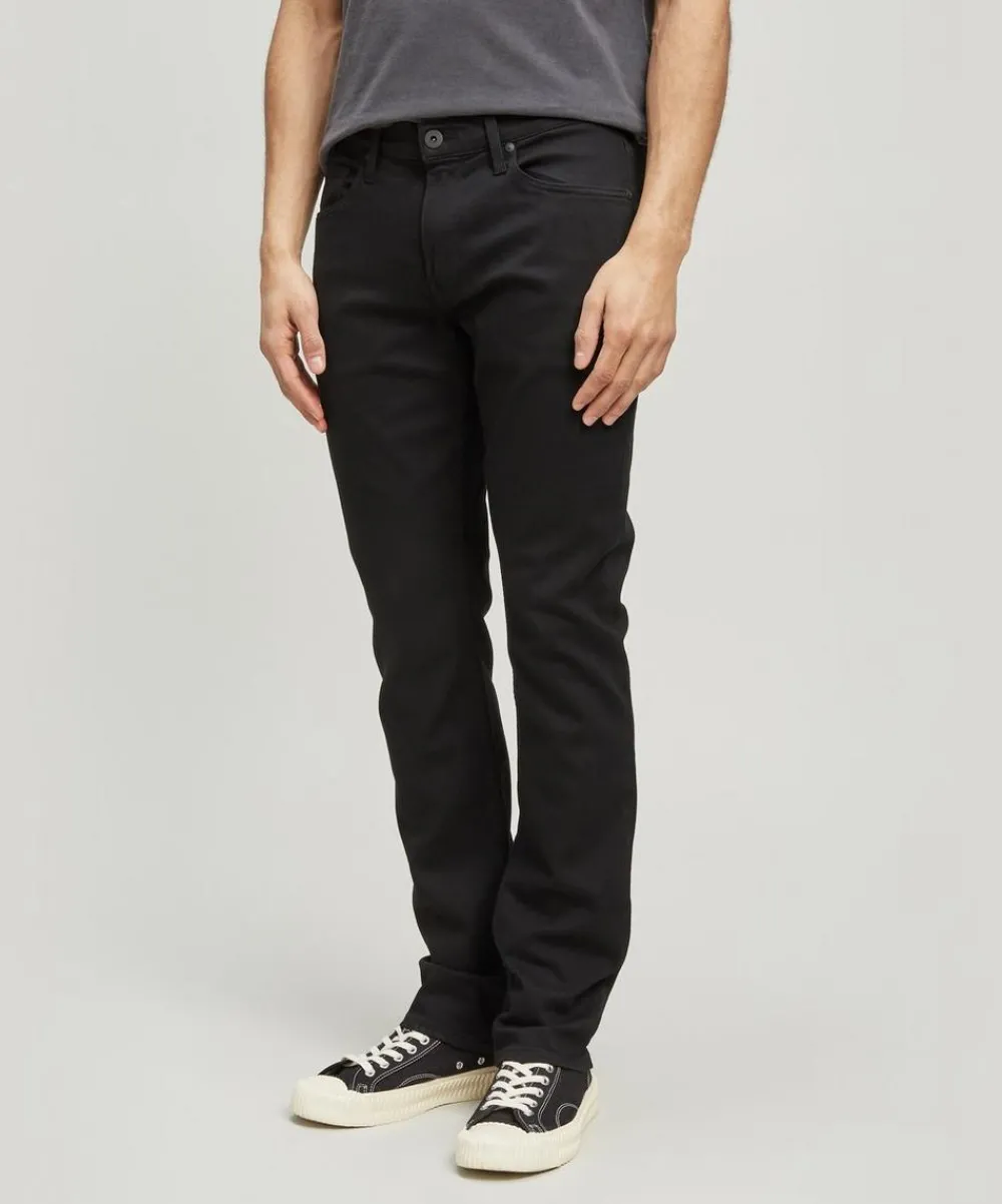 Paige Jeans^Federal Slim Straight Fit Black Shadow Jeans