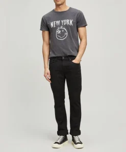 Paige Jeans^Federal Slim Straight Fit Black Shadow Jeans