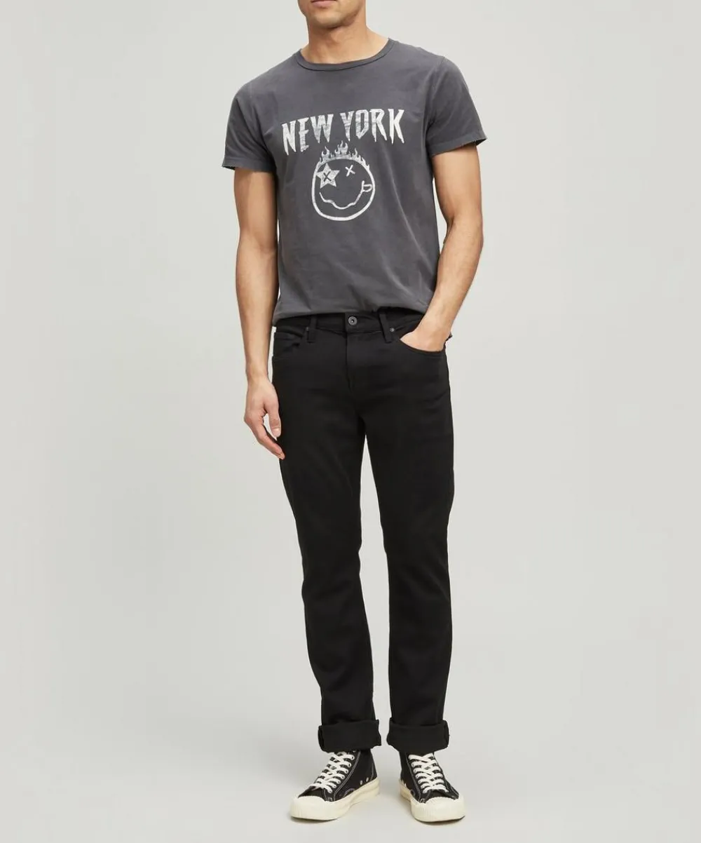 Paige Jeans^Federal Slim Straight Fit Black Shadow Jeans