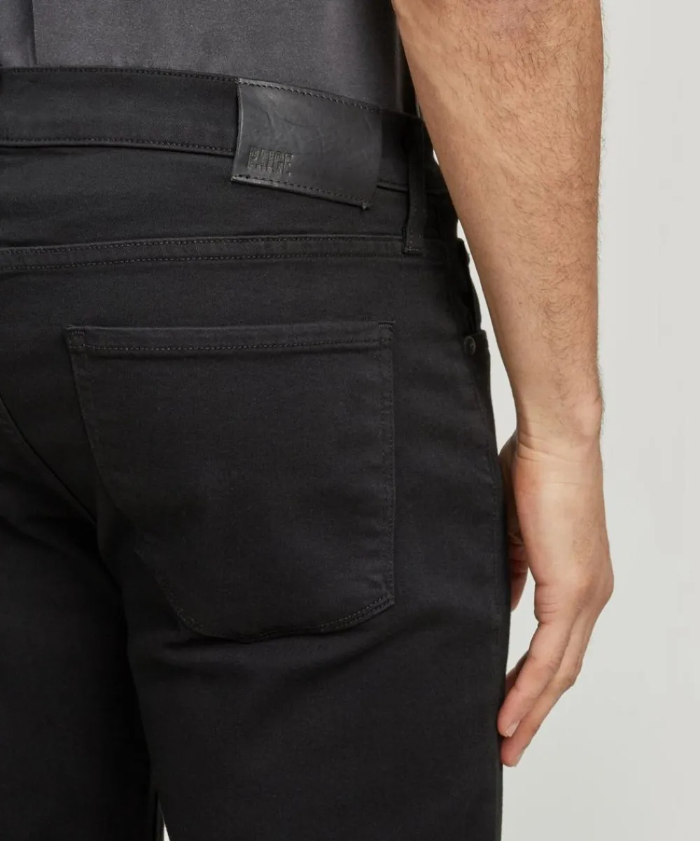 Paige Jeans^Federal Slim Straight Fit Black Shadow Jeans