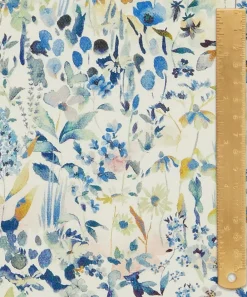 Liberty Interiors Furnishing Fabrics^Felda Wild Cotton in Lapis