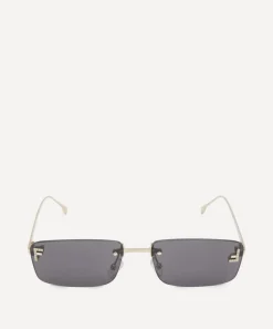 Fendi Sunglasses & Glasses^First Crystal Logo Rectangular Sunglasses