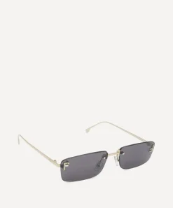 Fendi Sunglasses & Glasses^First Crystal Logo Rectangular Sunglasses