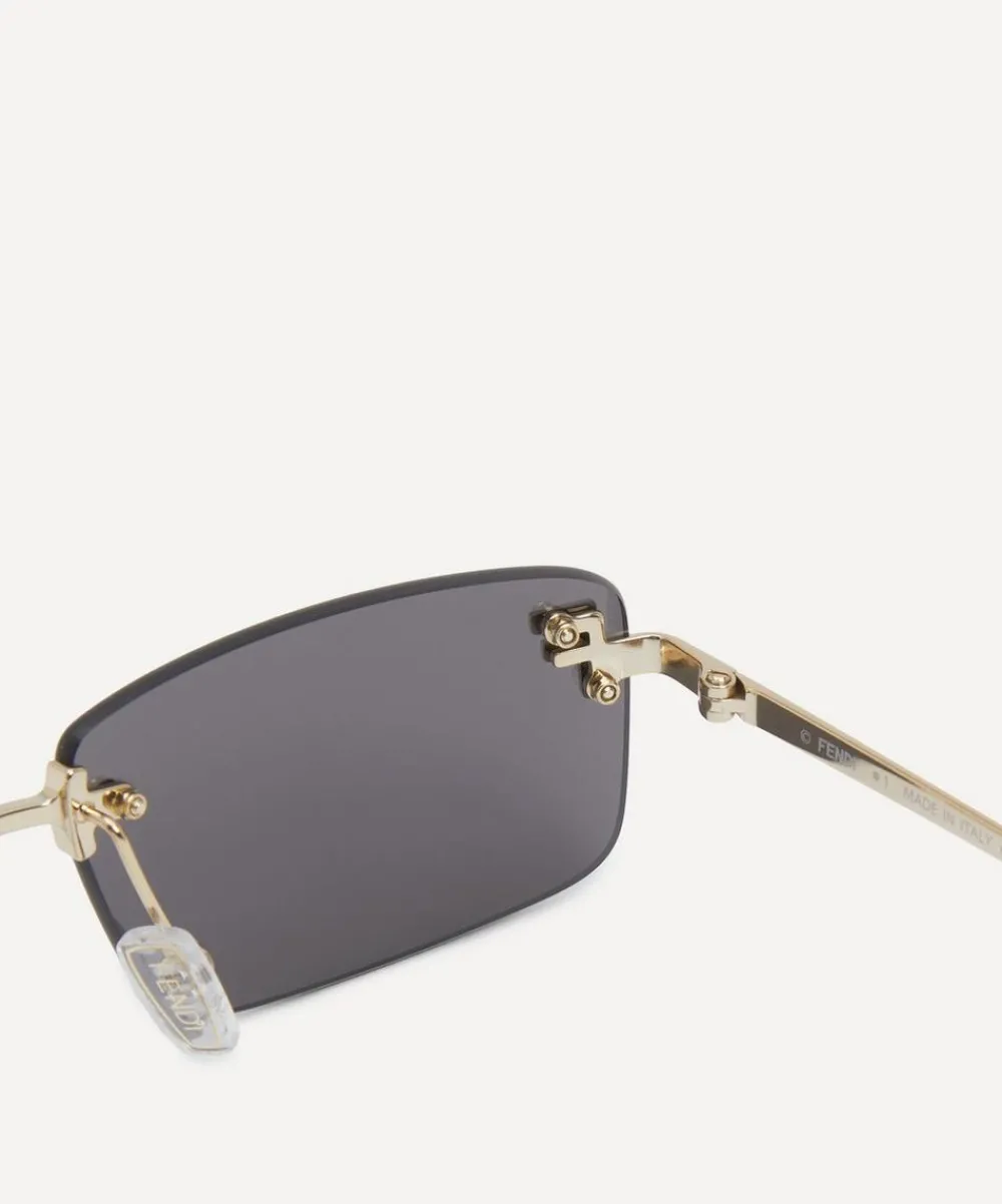 Fendi Sunglasses & Glasses^First Crystal Logo Rectangular Sunglasses