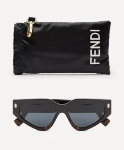 Fendi Sunglasses & Glasses^Roma Cat-Eye Havana Acetate Sunglasses