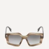 Fendi Sunglasses & Glasses^Roma Hexagonal Havana Acetate Sunglasses