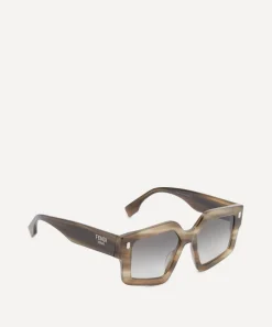 Fendi Sunglasses & Glasses^Roma Hexagonal Havana Acetate Sunglasses
