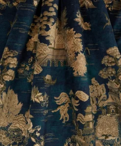 Liberty Interiors Furnishing Fabrics^Floating Pavilion Downley Velvet in Kelp