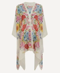 Liberty Scarves^Floral Muse 140x165 Silk Chiffon Cape
