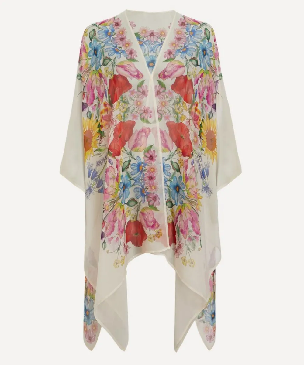 Liberty Scarves^Floral Muse 140x165 Silk Chiffon Cape