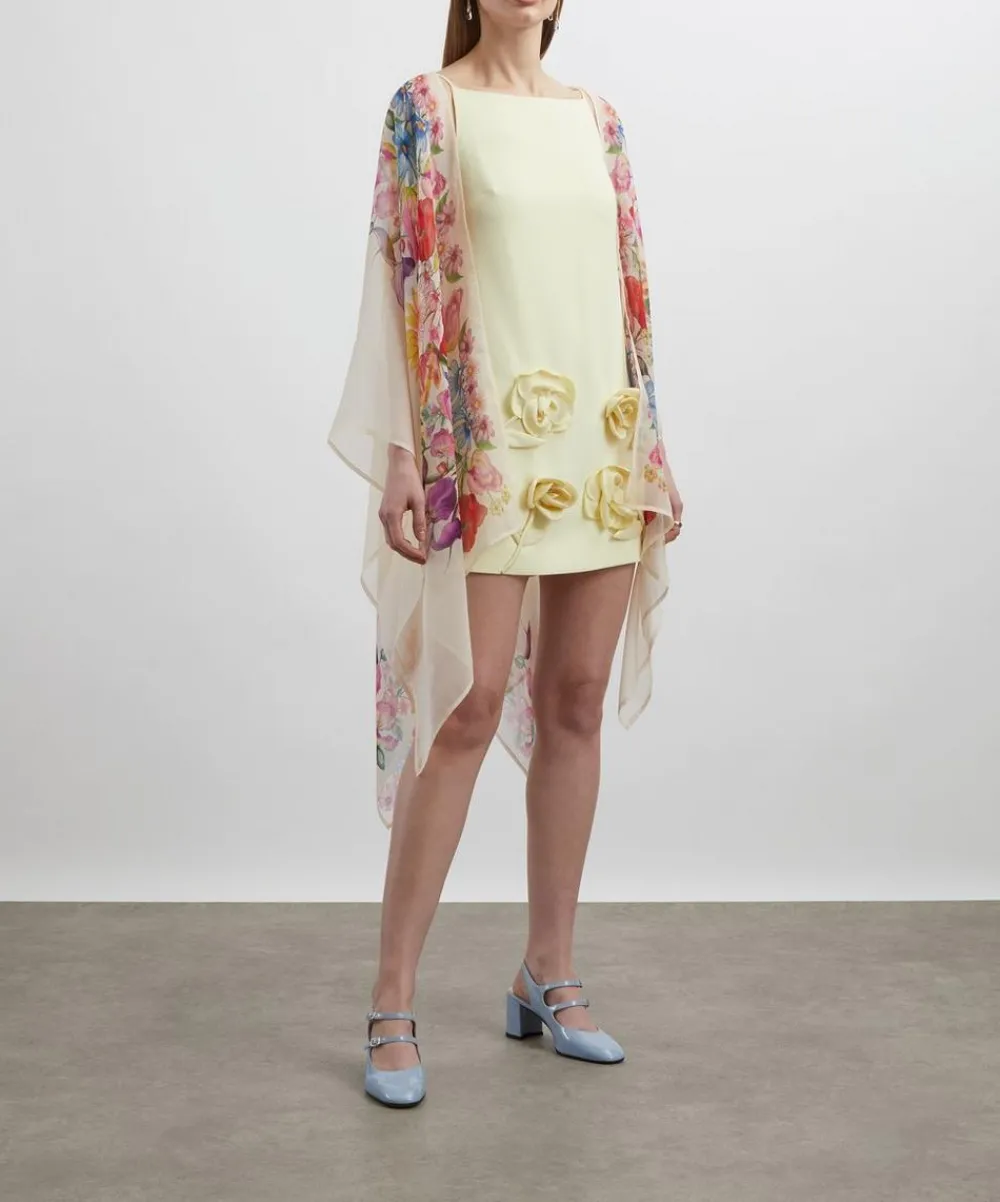 Liberty Scarves^Floral Muse 140x165 Silk Chiffon Cape