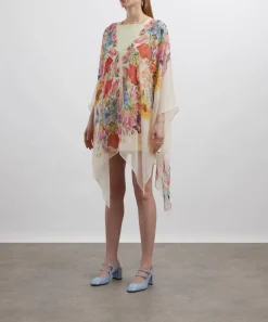 Liberty Scarves^Floral Muse 140x165 Silk Chiffon Cape