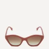 Fendi Sunglasses & Glasses^Geometric Cat-Eye Brown Acetate Sunglasses