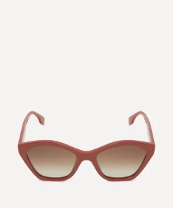 Fendi Sunglasses & Glasses^Geometric Cat-Eye Brown Acetate Sunglasses