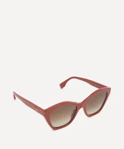 Fendi Sunglasses & Glasses^Geometric Cat-Eye Brown Acetate Sunglasses