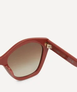 Fendi Sunglasses & Glasses^Geometric Cat-Eye Brown Acetate Sunglasses