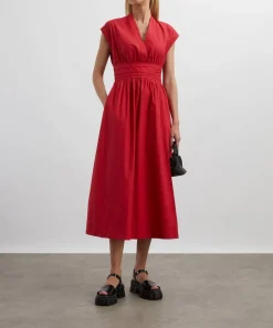 Mondo Corsini Dresses^Georgia Rossa Cotton Poplin Dress