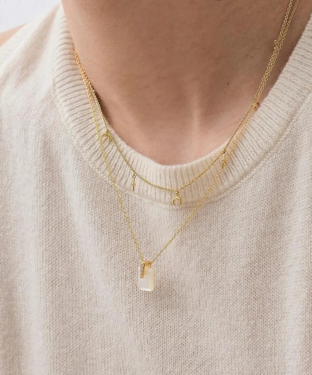 Astley Clarke Necklaces^Gold Deco Mother of Pearl Pendant Necklace