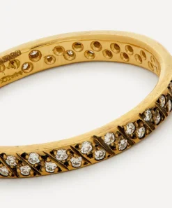 Satomi Kawakita Rings|Rings^Gold Diagonal Antiqued Diamond Ring
