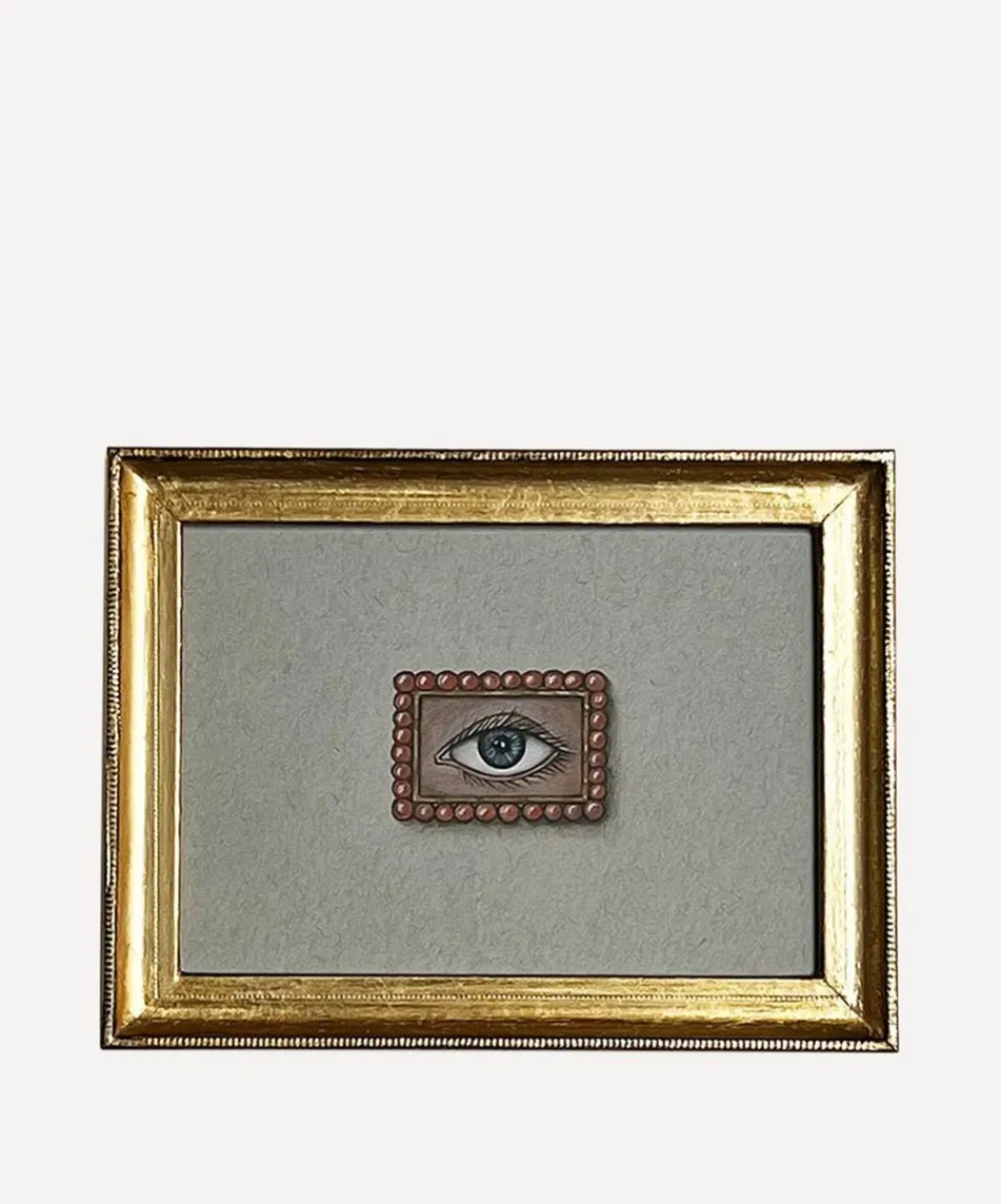 Patch NYC Wall Art|Living Room^Gold Frame Lover’s Eye with Coral Beads Art Print