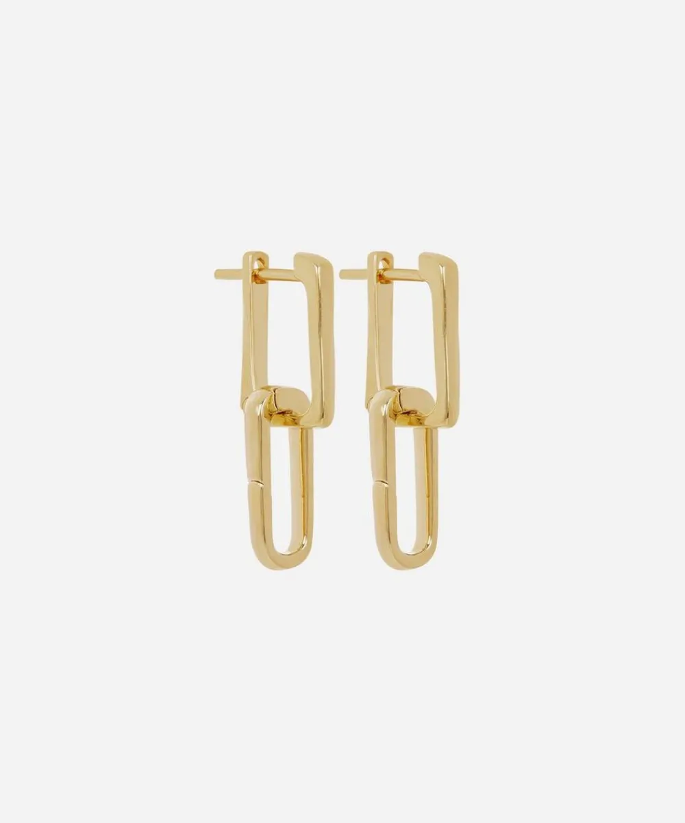 Monica Vinader Earrings^Gold Plated Vermeil Silver Alta Capture Charm Drop Earrings