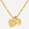 Dinny Hall Necklaces^Gold Plated Vermeil Silver Bijou Folded Heart Duo Pendant Necklace