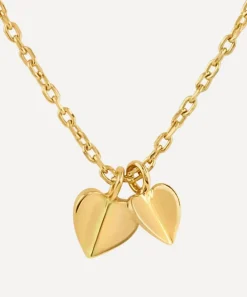 Dinny Hall Necklaces^Gold Plated Vermeil Silver Bijou Folded Heart Duo Pendant Necklace