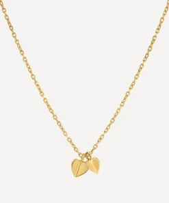 Dinny Hall Necklaces^Gold Plated Vermeil Silver Bijou Folded Heart Duo Pendant Necklace