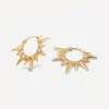 Dinny Hall Earrings^Gold Plated Vermeil Silver Sunbeam Fanny Half-Sun Hoop Earrings