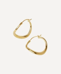 Dinny Hall Earrings^Gold Plated Vermeil Silver Wave Small Hoop Earrings