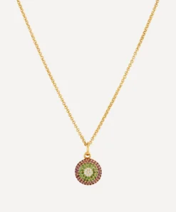 Dinny Hall Necklaces^Gold Plated Vermeil Silver Suffragette Pavé Gemstone Locket Necklace