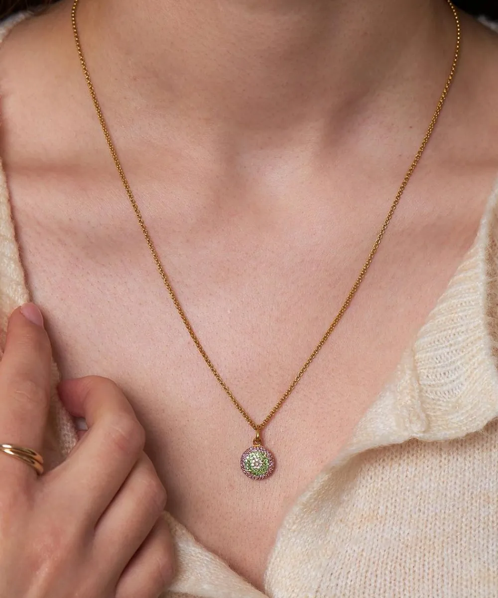 Dinny Hall Necklaces^Gold Plated Vermeil Silver Suffragette Pavé Gemstone Locket Necklace