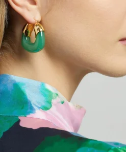 Lizzie Fortunato Earrings^Gold-Plated Brass Organic Hoop Earrings