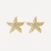 Kenneth Jay Lane Earrings^Gold-Plated Crystal Starfish Clip-On Earrings