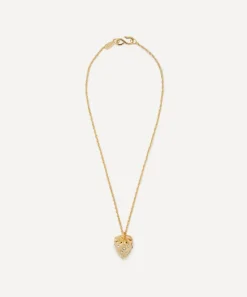 Kenneth Jay Lane Necklaces^Gold-Plated Crystal Strawberry Pendant Necklace