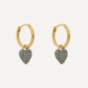 Kirstie Le Marque Earrings^Gold-Plated Diamond Heart Hoop Earrings