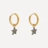Kirstie Le Marque Earrings^Gold-Plated Diamond Star Hoop Earrings