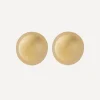 Kenneth Jay Lane Earrings^Gold-Plated Domed Button Clip-On Earrings