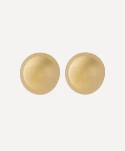 Kenneth Jay Lane Earrings^Gold-Plated Domed Button Clip-On Earrings