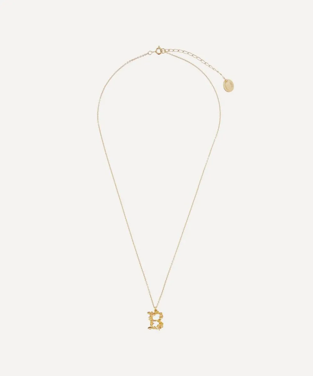 Alex Monroe Necklaces^Gold-Plated Floral Letter B Alphabet Necklace