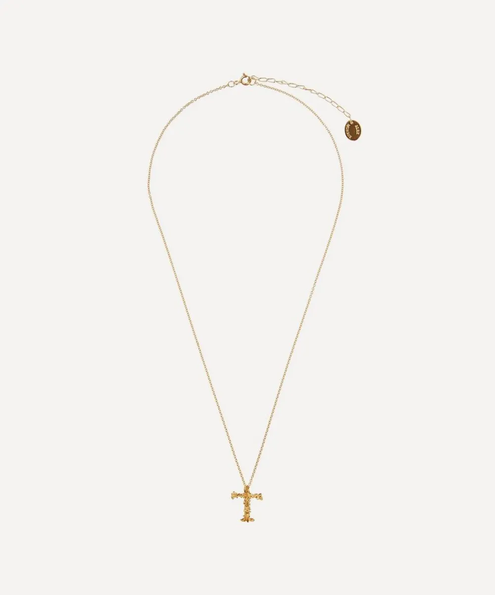 Alex Monroe Necklaces^Gold-Plated Floral Letter T Alphabet Necklace