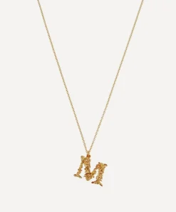 Alex Monroe Necklaces^Gold-Plated Floral Letter M Alphabet Necklace