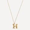 Alex Monroe Necklaces^Gold-Plated Floral Letter H Alphabet Necklace