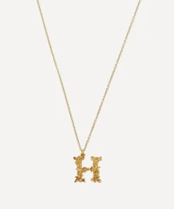 Alex Monroe Necklaces^Gold-Plated Floral Letter H Alphabet Necklace