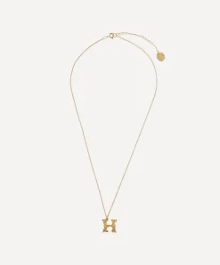 Alex Monroe Necklaces^Gold-Plated Floral Letter H Alphabet Necklace
