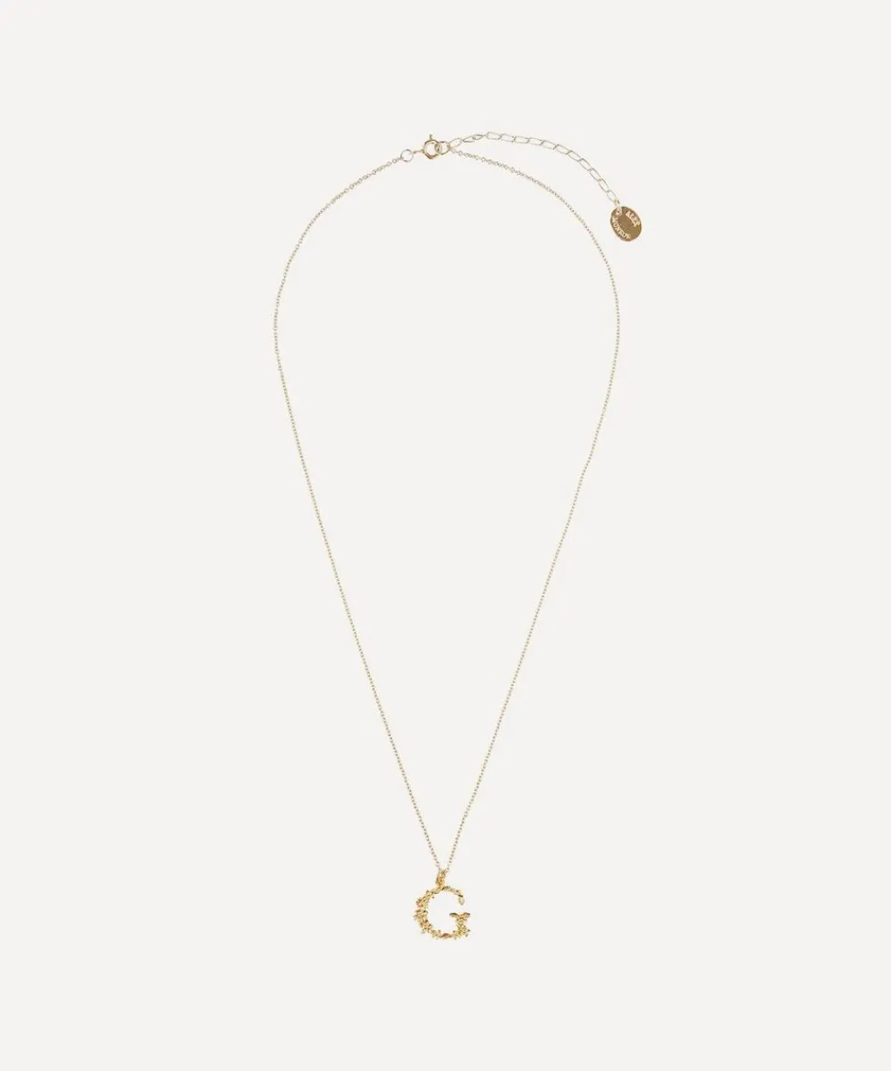 Alex Monroe Necklaces^Gold-Plated Floral Letter G Alphabet Necklace