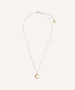 Alex Monroe Necklaces^Gold-Plated Floral Letter C Alphabet Necklace