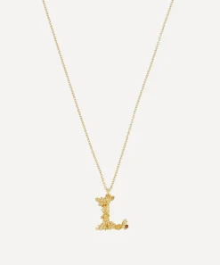 Alex Monroe Necklaces^Gold-Plated Floral Letter L Alphabet Necklace